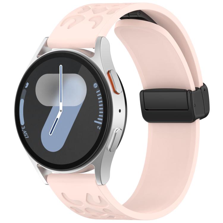 18mm Kalebol Universal Leopard Print Magnetic Folding Buckle Silicone Strap(Pink) by Kalebol