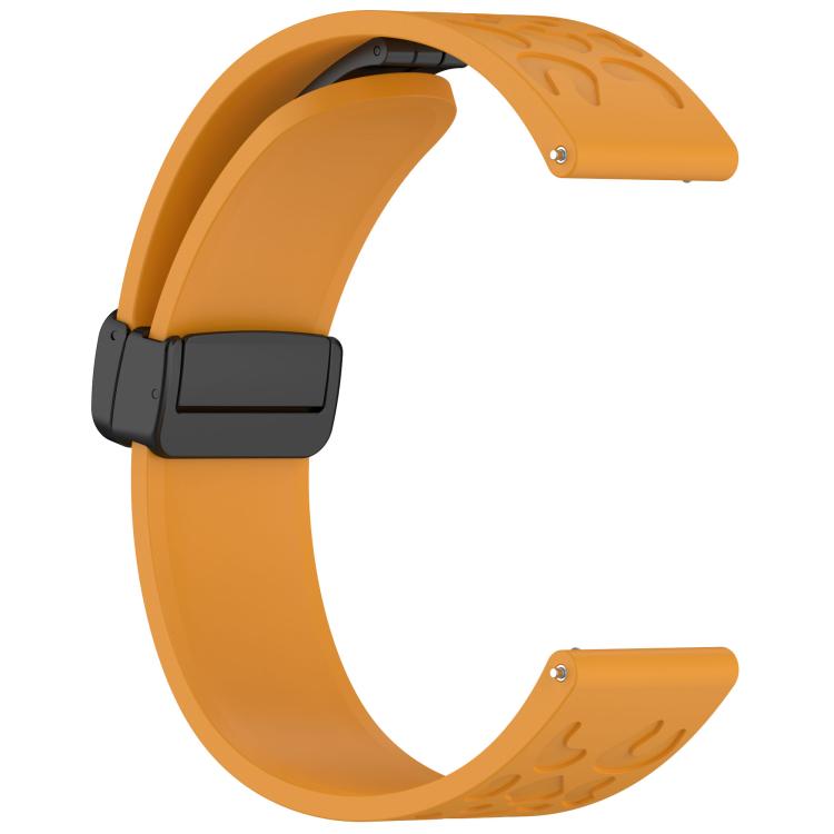 18mm Kalebol Universal Leopard Print Magnetic Folding Buckle Silicone Strap(Yellow) by Kalebol