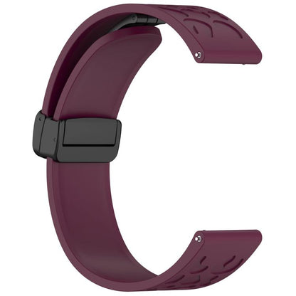 18mm Kalebol Universal Leopard Print Magnetic Folding Buckle Silicone Strap(Wine Red) by Kalebol