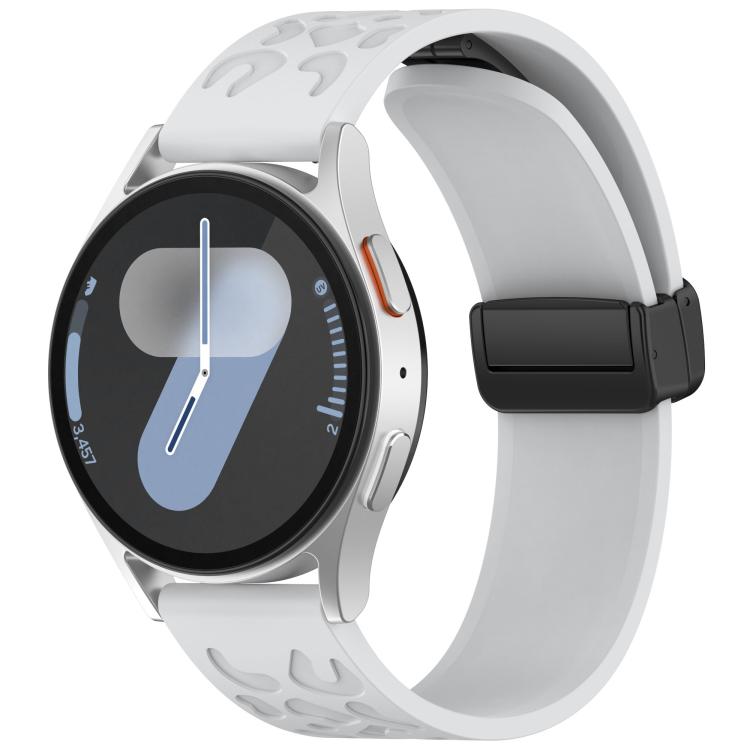 18mm Kalebol Universal Leopard Print Magnetic Folding Buckle Silicone Strap(Light Grey) by Kalebol