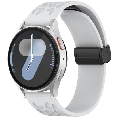 18mm Kalebol Universal Leopard Print Magnetic Folding Buckle Silicone Strap(Light Grey) by Kalebol