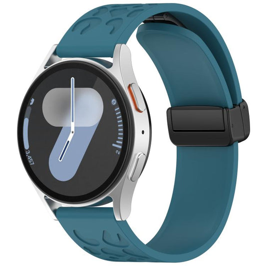 18mm Kalebol Universal Leopard Print Magnetic Folding Buckle Silicone Strap(Dark Blue) by Kalebol