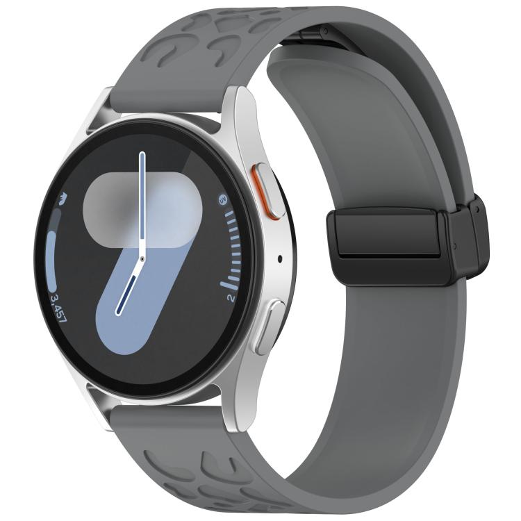 18mm Kalebol Universal Leopard Print Magnetic Folding Buckle Silicone Strap(Space Grey) by Kalebol