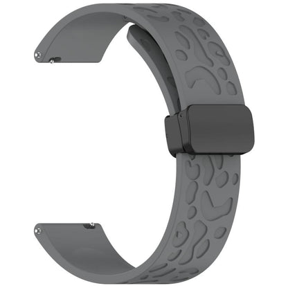 18mm Kalebol Universal Leopard Print Magnetic Folding Buckle Silicone Strap(Space Grey) by Kalebol