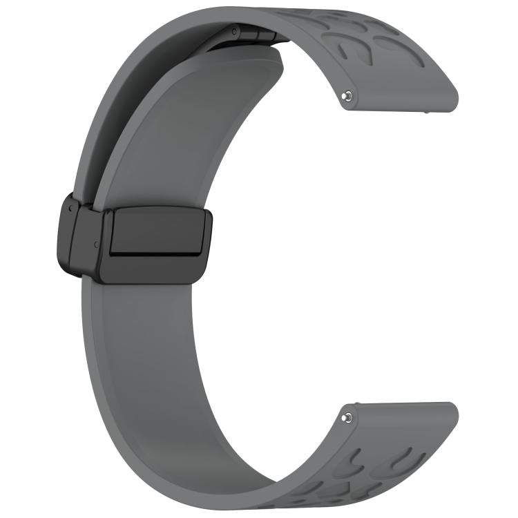 18mm Kalebol Universal Leopard Print Magnetic Folding Buckle Silicone Strap(Space Grey) by Kalebol