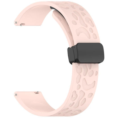 20mm Kalebol Universal Leopard Print Magnetic Folding Buckle Silicone Strap(Pink) by Kalebol
