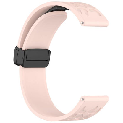 20mm Kalebol Universal Leopard Print Magnetic Folding Buckle Silicone Strap(Pink) by Kalebol