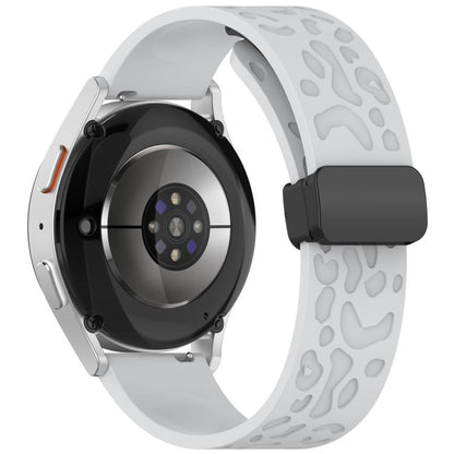 20mm Kalebol Universal Leopard Print Magnetic Folding Buckle Silicone Strap(Light Grey) by Kalebol