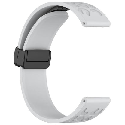 20mm Kalebol Universal Leopard Print Magnetic Folding Buckle Silicone Strap(Light Grey) by Kalebol