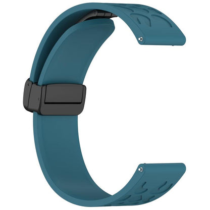 20mm Kalebol Universal Leopard Print Magnetic Folding Buckle Silicone Strap(Dark Blue) by Kalebol