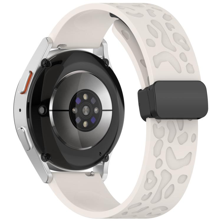 20mm Kalebol Universal Leopard Print Magnetic Folding Buckle Silicone Strap(Starlight) by Kalebol