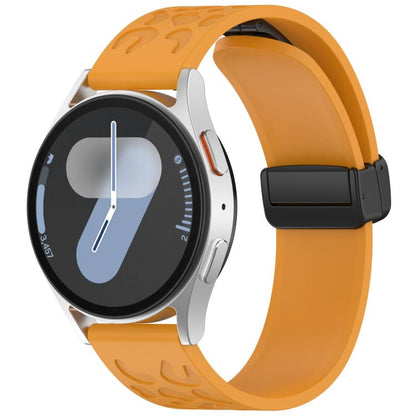 22mm Kalebol Universal Leopard Print Magnetic Folding Buckle Silicone Strap(Yellow) by Kalebol