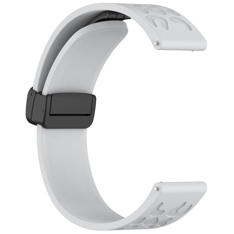 22mm Kalebol Universal Leopard Print Magnetic Folding Buckle Silicone Strap(Light Grey) by Kalebol