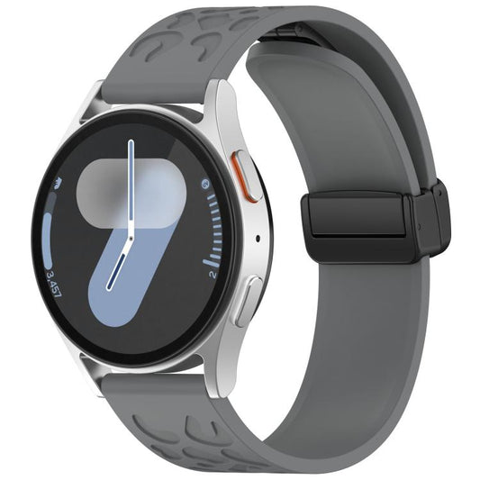 22mm Kalebol Universal Leopard Print Magnetic Folding Buckle Silicone Strap(Space Grey) by Kalebol