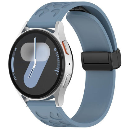 22mm Kalebol Universal Leopard Print Magnetic Folding Buckle Silicone Strap(Slate Blue) by Kalebol