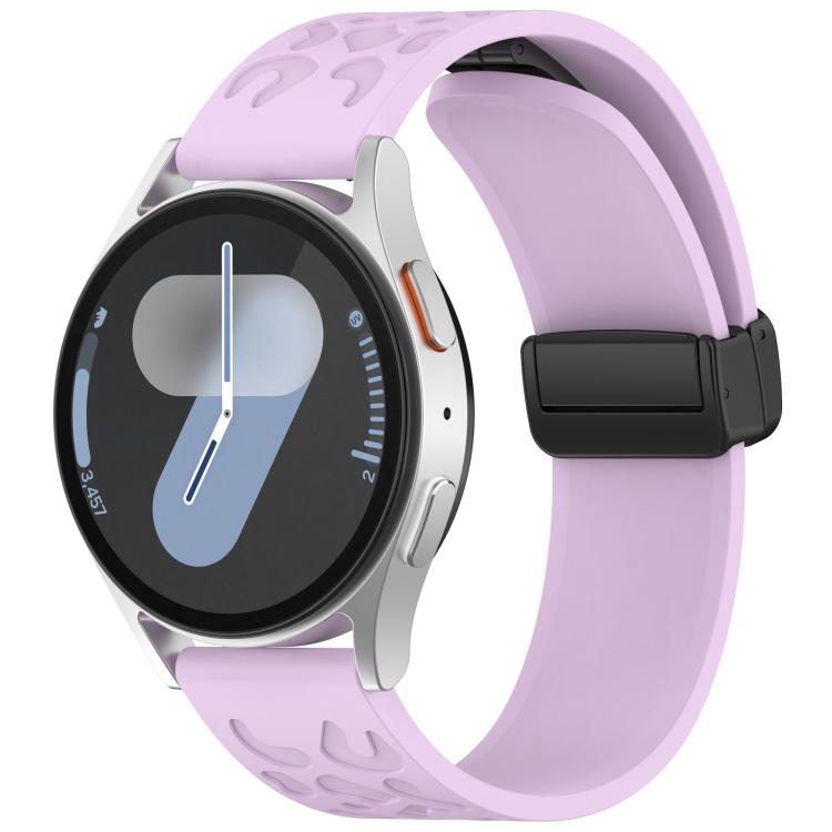 22mm Kalebol Universal Leopard Print Magnetic Folding Buckle Silicone Strap(Purple) by Kalebol