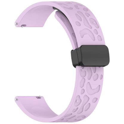 22mm Kalebol Universal Leopard Print Magnetic Folding Buckle Silicone Strap(Purple) by Kalebol