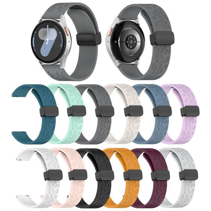 18mm Kalebol Universal Leopard Print Magnetic Folding Buckle Silicone Strap(Purple) by Kalebol