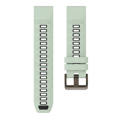For Garmin 26mm Kalebol Two-color Silicone Strap(Mint Green Black) by Kalebol