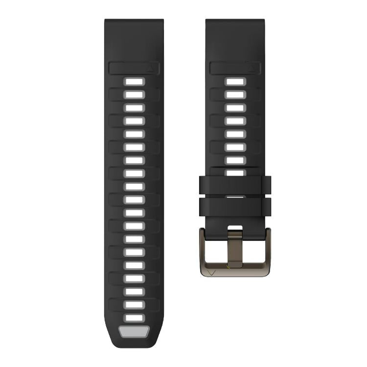 For Garmin 26mm Kalebol Two-color Silicone Strap(Black Grey) by Kalebol