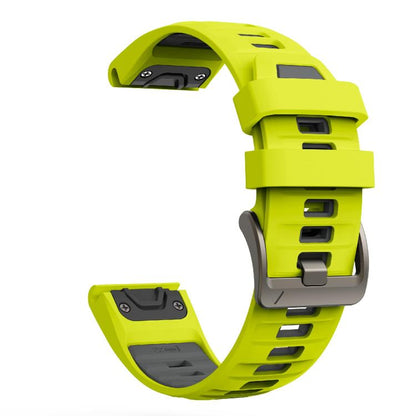 For Garmin 26mm Kalebol Two-color Silicone Strap(Lime Grey) by Kalebol