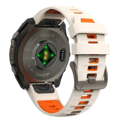 For Garmin 26mm Kalebol Two-color Silicone Strap(Starlight Orange) by Kalebol