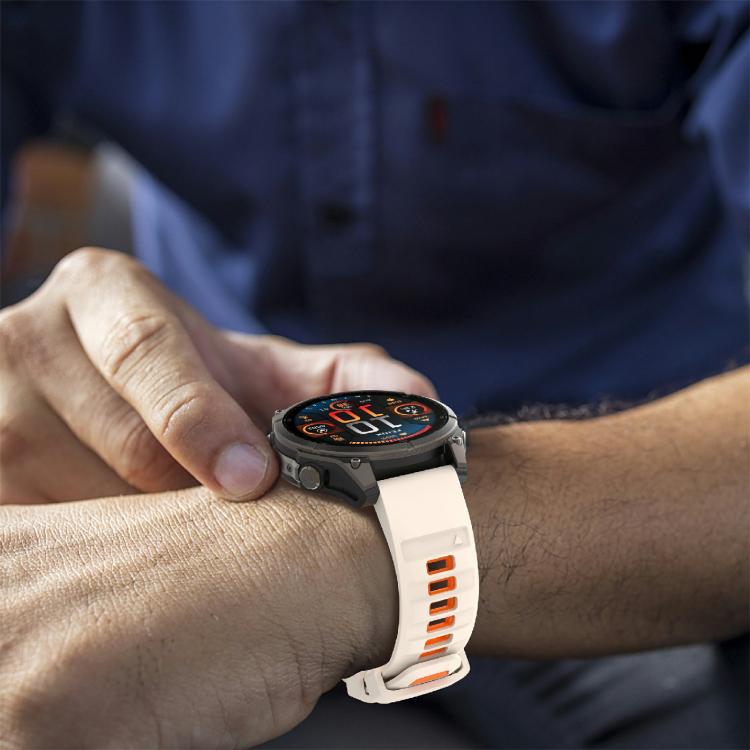 For Garmin 26mm Kalebol Two-color Silicone Strap(Starlight Orange) by Kalebol