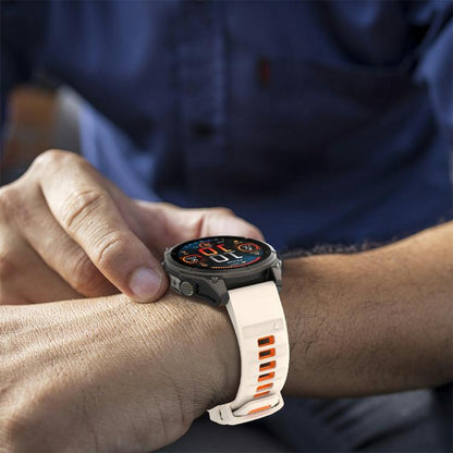For Garmin 26mm Kalebol Two-color Silicone Strap(Starlight Orange) by Kalebol