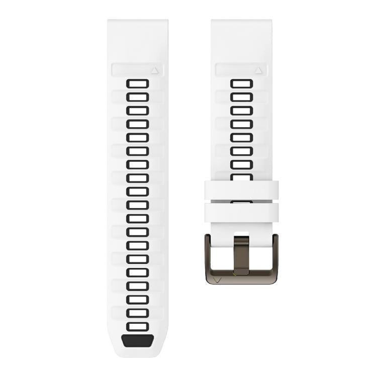 For Garmin 22mm Kalebol Two-color Silicone Strap(White Black) by Kalebol