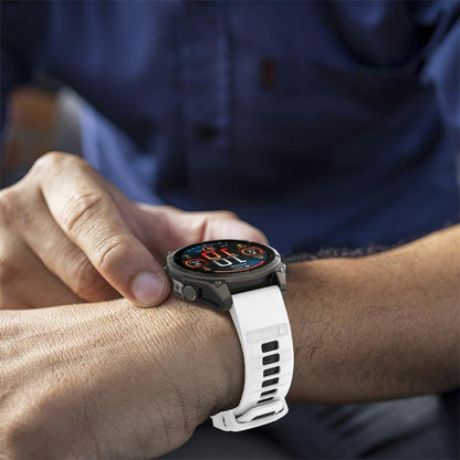 For Garmin 22mm Kalebol Two-color Silicone Strap(White Black) by Kalebol