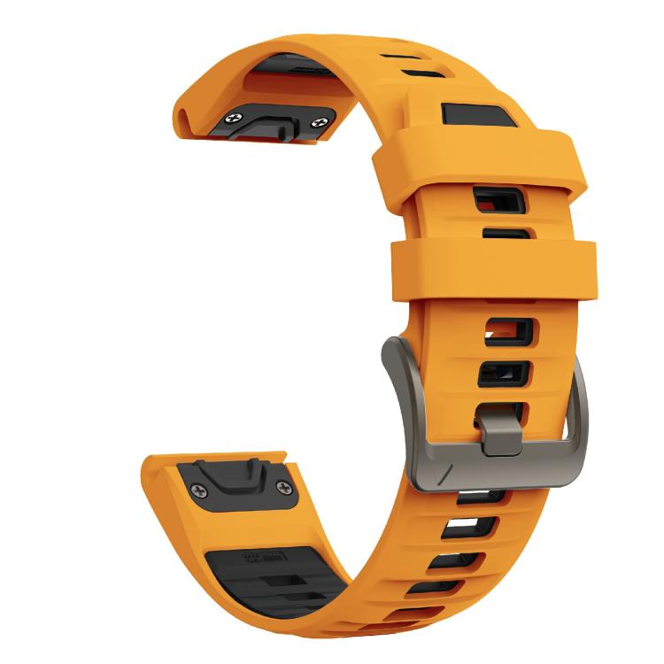For Garmin 22mm Kalebol Two-color Silicone Strap(Orange Black) by Kalebol