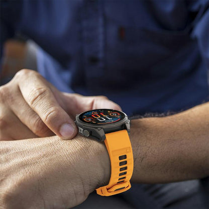 For Garmin 22mm Kalebol Two-color Silicone Strap(Orange Black) by Kalebol