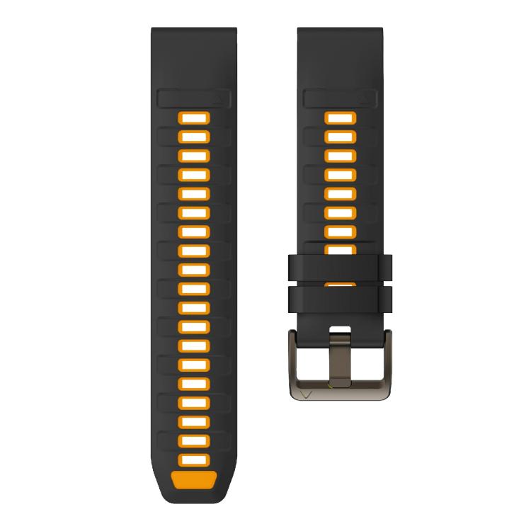 For Garmin 22mm Kalebol Two-color Silicone Strap(Black Orange) by Kalebol