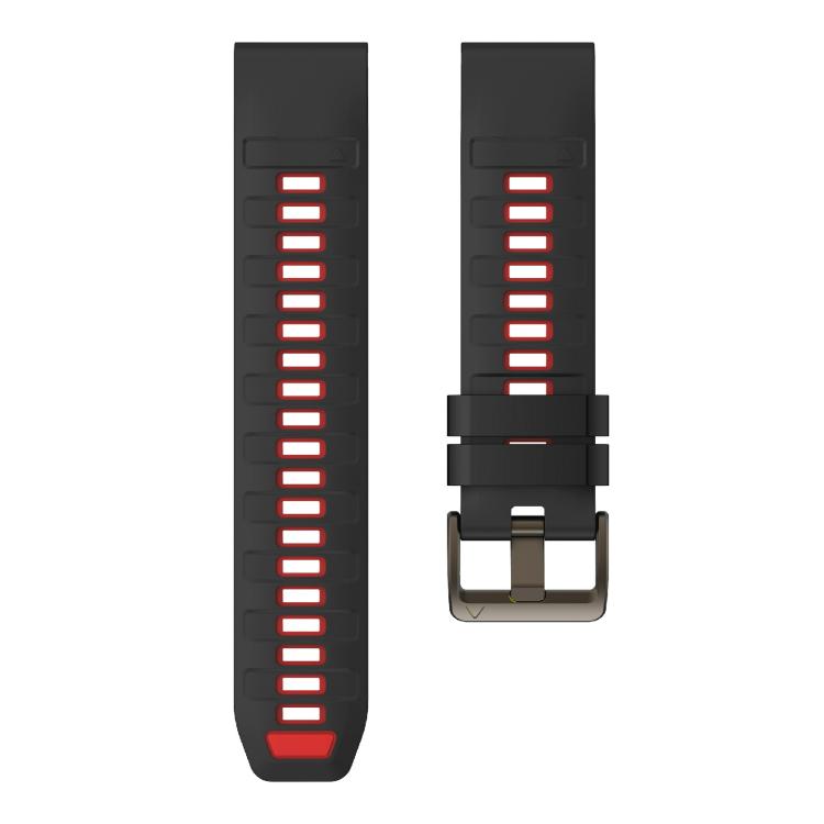 For Garmin 22mm Kalebol Two-color Silicone Strap(Black Red) by Kalebol