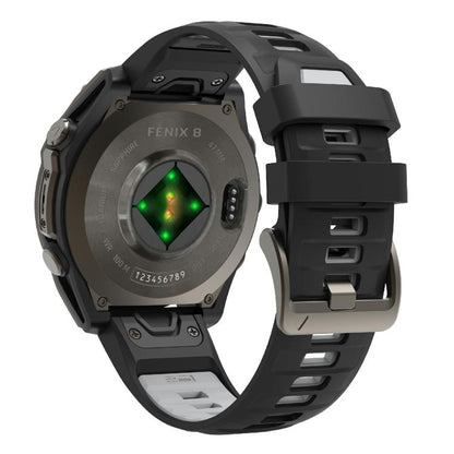 For Garmin 22mm Kalebol Two-color Silicone Strap(Black Grey) by Kalebol