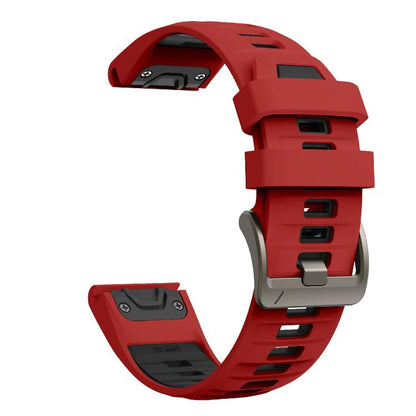 For Garmin 22mm Kalebol Two-color Silicone Strap(Red Black) by Kalebol