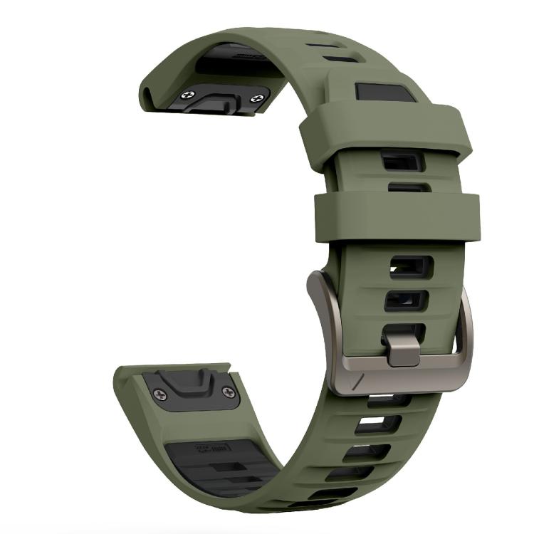 For Garmin 22mm Kalebol Two-color Silicone Strap(Army Green Black) by Kalebol