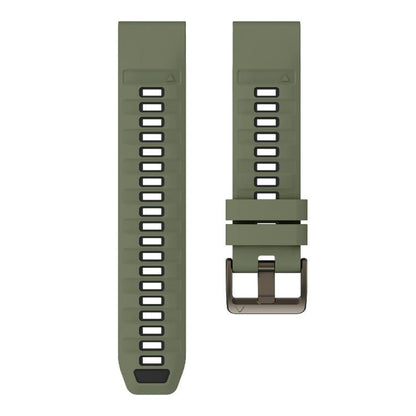 For Garmin 22mm Kalebol Two-color Silicone Strap(Army Green Black) by Kalebol
