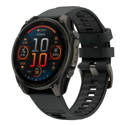 For Garmin 22mm Kalebol Two-color Silicone Strap(Coal Black) by Kalebol