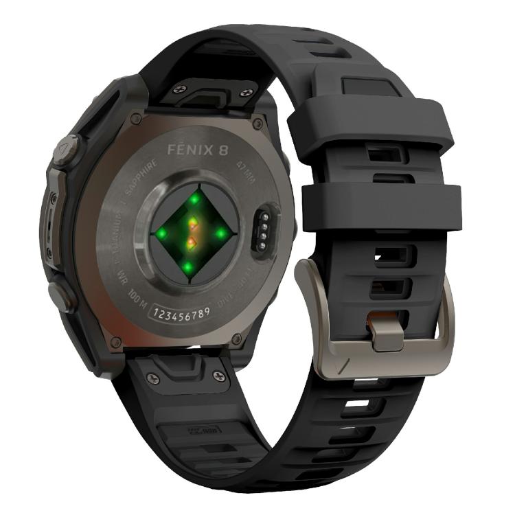 For Garmin 22mm Kalebol Two-color Silicone Strap(Coal Black) by Kalebol