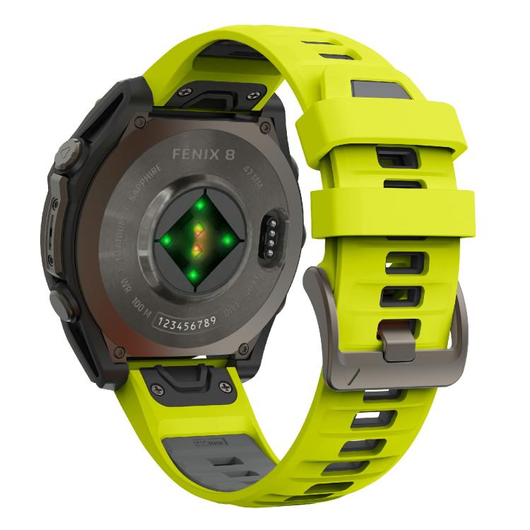 For Garmin 22mm Kalebol Two-color Silicone Strap(Lime Grey) by Kalebol