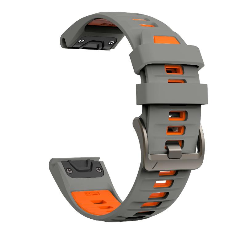 For Garmin 22mm Kalebol Two-color Silicone Strap(Space Grey Orange) by Kalebol