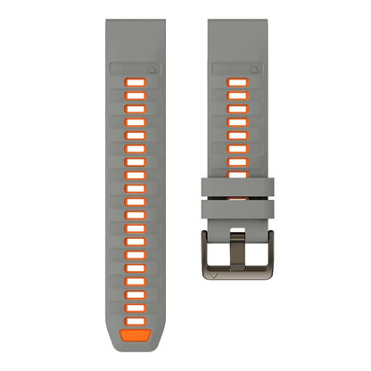 For Garmin 22mm Kalebol Two-color Silicone Strap(Space Grey Orange) by Kalebol