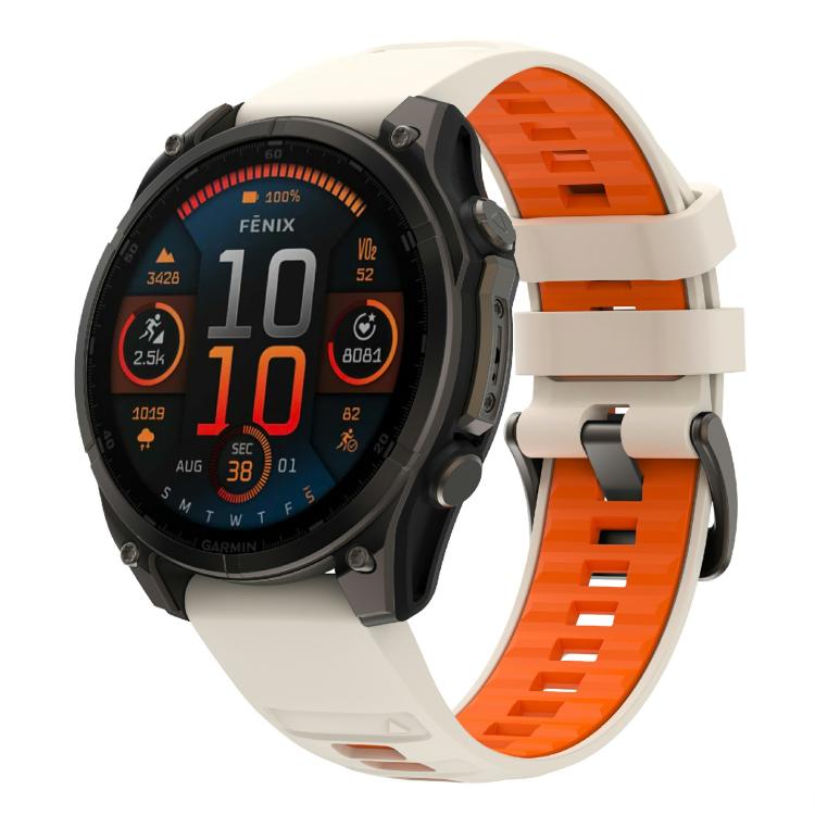 For Garmin 22mm Kalebol Two-color Silicone Strap(Starlight Orange) by Kalebol