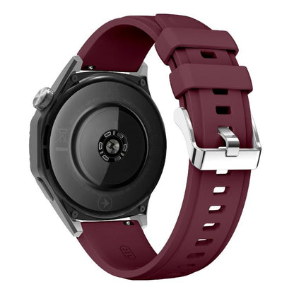 Kalebol 22mm Universal Silicone Watch Strap(Wine Red) by Kalebol