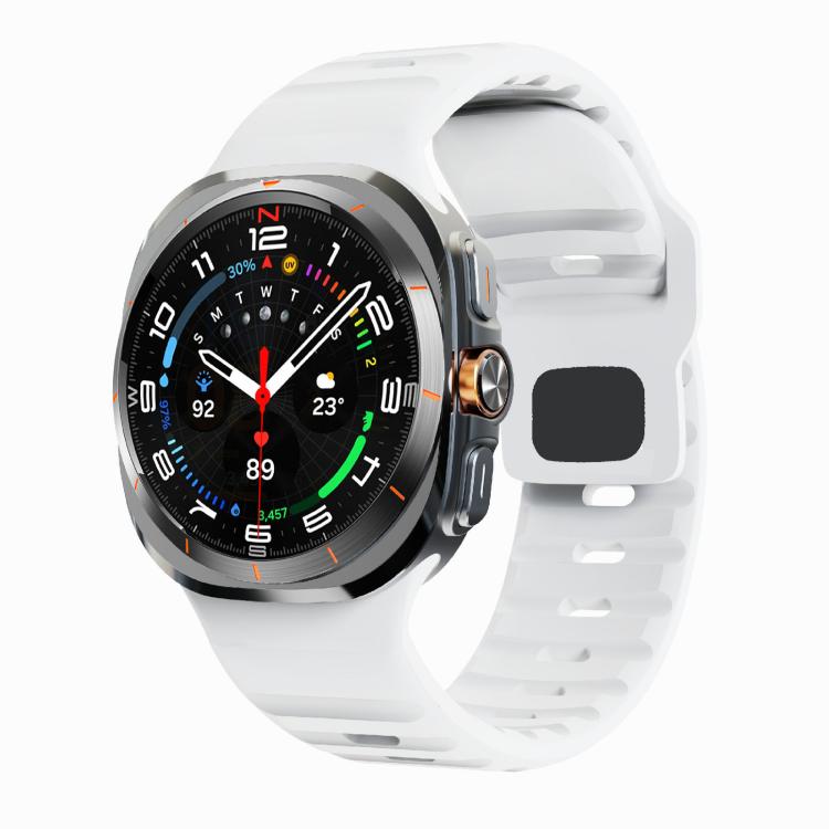 For Samsung Galaxy Watch Ultra 47mm / Ultra 2025 Kalebol Wave Reverse Buckle Silicone Strap(White) by Kalebol