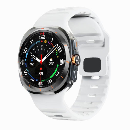 For Samsung Galaxy Watch Ultra 47mm / Ultra 2025 Kalebol Wave Reverse Buckle Silicone Strap(White) by Kalebol