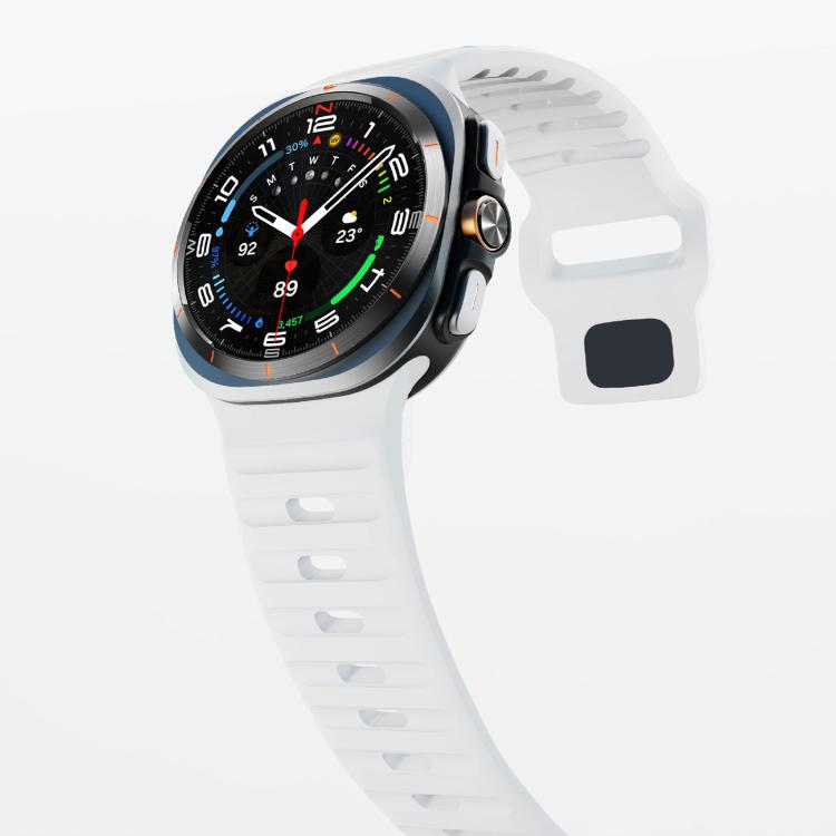 For Samsung Galaxy Watch Ultra 47mm / Ultra 2025 Kalebol Wave Reverse Buckle Silicone Strap(White) by Kalebol