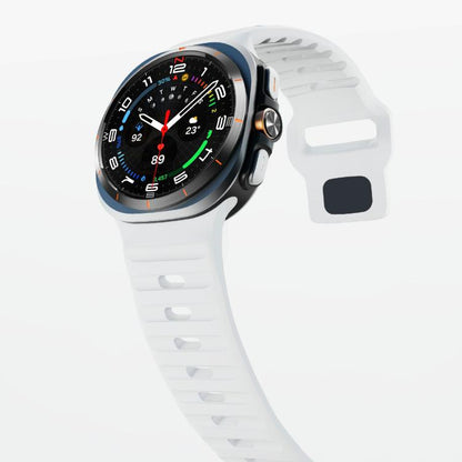 For Samsung Galaxy Watch Ultra 47mm / Ultra 2025 Kalebol Wave Reverse Buckle Silicone Strap(White) by Kalebol