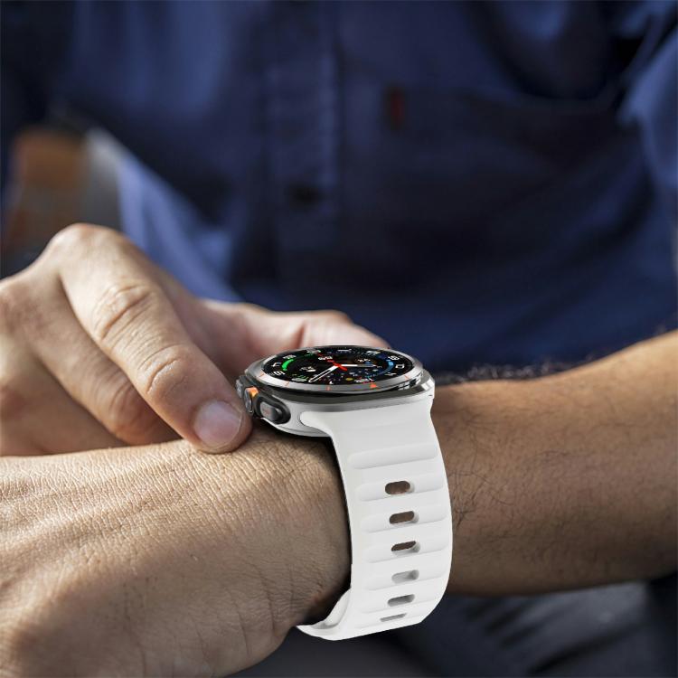 For Samsung Galaxy Watch Ultra 47mm / Ultra 2025 Kalebol Wave Reverse Buckle Silicone Strap(White) by Kalebol